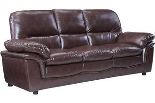 Verona Brown Leather 3 Seater Sofa – Stylish Modern Design - Sofa In Store