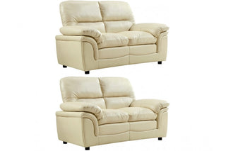 Verona Cream Leather 2+2 Seater Sofa Set – Stylish and Durable Design - Sofa In Store