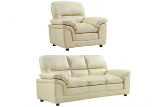 Verona Cream Leather 3+1 Seater Sofa Set – Modern Style for Comfort - Sofa In Store