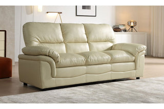 Verona Cream Leather 3 Seater Sofa – Stylish and Durable Design - Sofa In Store