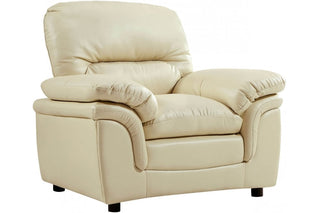 Verona Cream Leather Armchair – Premium Leather with Modern Design - Sofa In Store
