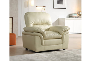 Verona Cream Leather Armchair – Premium Leather with Modern Design - Sofa In Store