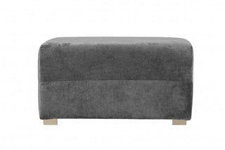 Verona Grey Fabric Footstool with Chrome Legs