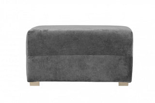 Verona Grey Fabric Footstool with Chrome Legs