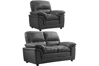 Verona Grey Leather 2+1 Seater Sofa Set – Modern Stylish Design - Sofa In Store