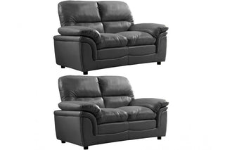 Verona Grey Leather 2+2 Seater Sofa Set – Stylish and Durable Design - Sofa In Store