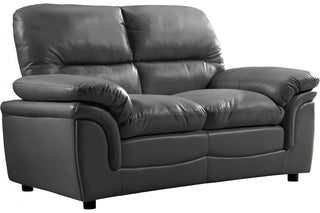 Verona Grey Leather 2 Seater Sofa – Modern Design with Plush Comfort - Sofa In Store