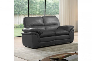 Verona Grey Leather 2 Seater Sofa – Modern Design with Plush Comfort - Sofa In Store
