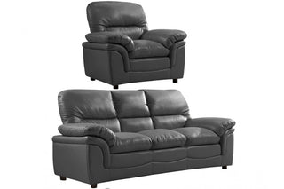 Verona Grey Leather 3+1 Seater Sofa Set – Modern Design and Comfort - Sofa In Store