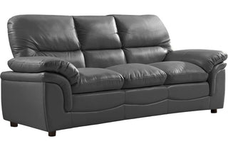 Verona Grey Leather 3 Seater Sofa – Stylish and Durable Design - Sofa In Store