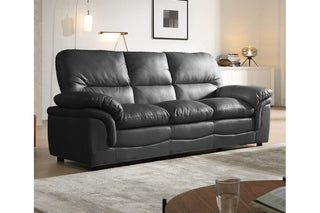 Verona Grey Leather 3 Seater Sofa – Stylish and Durable Design - Sofa In Store