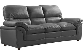 Verona Grey Leather 3 Seater Sofa – Stylish and Durable Design - Sofa In Store