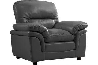 Verona Grey Leather Armchair – Premium Leather with Modern Design - Sofa In Store