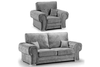 Verona High Back 3+1 Seater Sofa Set – Grey Fabric with Stylish Design - Sofa In Store