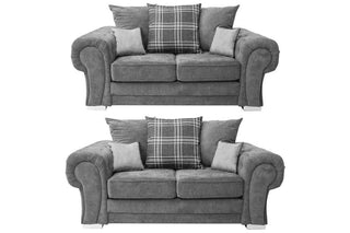 Verona Scatter Grey Fabric 2+2 Seater Sofa Set – Premium Design - Sofa In Store