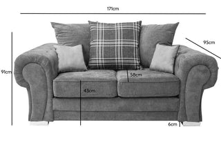 Verona Scatter Grey Fabric 2+2 Seater Sofa Set – Premium Design - Sofa In Store