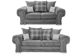 Verona Scatter Grey Fabric 3+2 Seater Sofa Set - Stylish Comfort - Sofa In Store