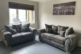 Verona Scatter Grey Fabric 3 Seater Sofa – Stylish Chunky Design - Sofa In Store