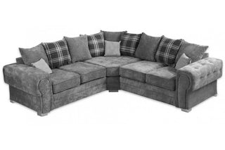 Verona Scatter Grey Fabric Corner Sofa – Stylish Chunky Design - Sofa In Store