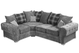 Verona Scatter Grey Fabric Left Corner Sofa with Stylish Design - Sofa In Store
