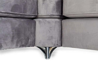 Warwick High Back Corner Sofa – Grey Velvet with Premium Design - Sofa In Store