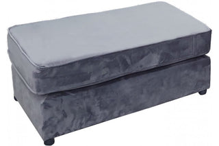 Warwick Grey Fabric Footstool Velvet - Sofa In Store