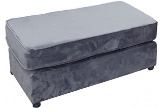 Warwick Grey Fabric Footstool Velvet - Sofa In Store