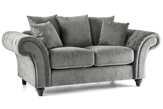 Windsor 2 Seater Sofa – Grey Fabric Chesterfield Design
