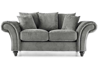 Windsor 2 Seater Sofa – Grey Fabric Chesterfield Design