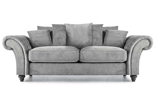 Windsor 3 Seater Sofa – Grey Fabric with Chesterfield Design - Sofa In Store