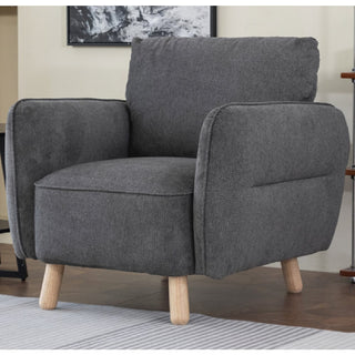 Gunnison Fabric 1 Seater Armchair In Dark Grey - Sofa In Store
