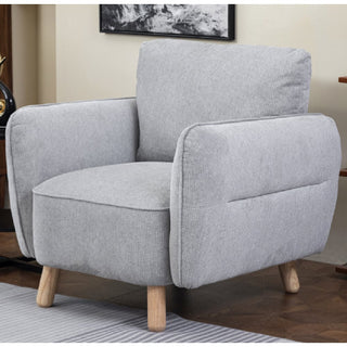 Gunnison Fabric 1 Seater Armchair In Light Grey - Sofa In Store