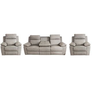 Hanford Fabric Electric Recliner 3+1+1 Seater Sofa Set In Grey - Sofa In Store
