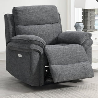 Hialeah Fabric Electric Recliner 1 Seater Armchair In Dark Grey - Sofa In Store