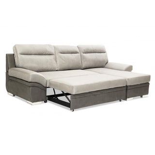 Linen Grey 2 Seater Storage Corner Sofabed | Stylish Comfort | 260 cm Width - Sofa In Store