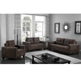Luxurious Brown Antique Fabric 1 Seater Armchair - Sofa In Store
