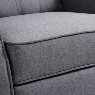 HOMCOM Recliner Armchair, Vintage Reclining Chair with Nail Head Trim, Wingback Chair with Button Tufted Back and Footrest, for Living Room, Light Grey - Sofa In Store
