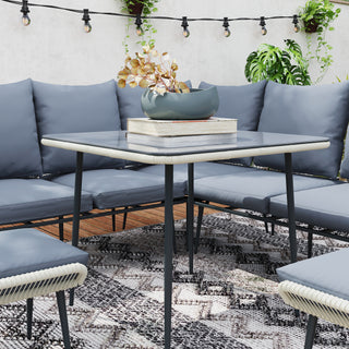 Outsunny Six-Piece Rattan Strong Garden Sofa Set - Grey - Sofa In Store