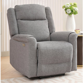 Laredo Fabric Electric Recliner 1 Seater Sofa In Grey - Sofa In Store