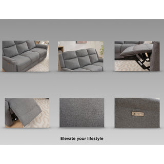 Laredo Fabric Electric Recliner 1 Seater Sofa In Grey - Sofa In Store