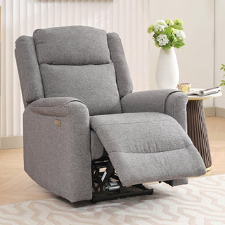 Laredo Fabric Electric Recliner 1 Seater Sofa In Grey - Sofa In Store