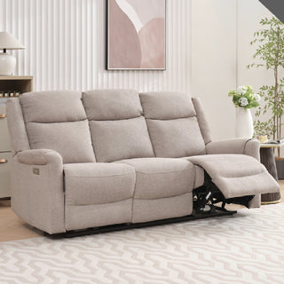 Laredo Fabric Electric Recliner 3+1+1 Seater Sofa Set In Taupe - Sofa In Store