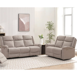 Laredo Fabric Electric Recliner 3+2 Seater Sofa Set In Taupe - Sofa In Store