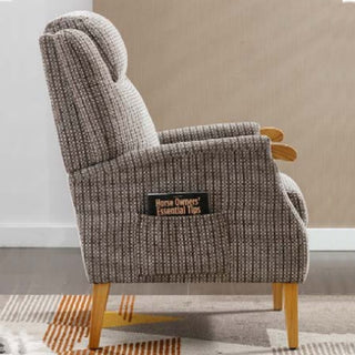 Laurel Fabric 1 Seater Armchair With Oak Legs In Latte - Sofa In Store