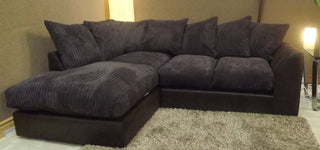 Dylan Corner Sofa with Hardwood Frame in Chocolate Cord - Sofa In Store