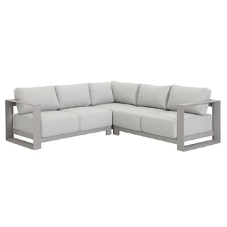 Leonidas Aluminium Garden Corner Sofa With Cushion In Taupe - Sofa In Store
