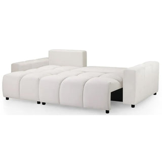 Lufkin Fabric Right Hand Corner Sofa Bed In Beige - Sofa In Store