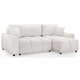 Lufkin Fabric Right Hand Corner Sofa Bed In Beige - Sofa In Store