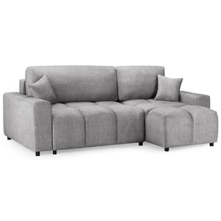 Lufkin Fabric Right Hand Corner Sofa Bed In Grey - Sofa In Store