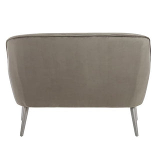 The Nestium SOFAINSTORE Light Grey Velvet Fabric 2 Seater Sofa features a shell back, smooth piping, and modern glam legs—making it the perfect addition to your Grey Living Room Furniture collection.